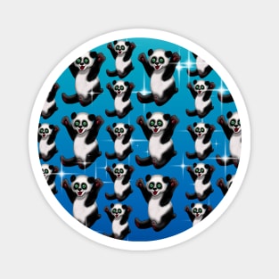 Pick me up panda pattern blue with stars Magnet